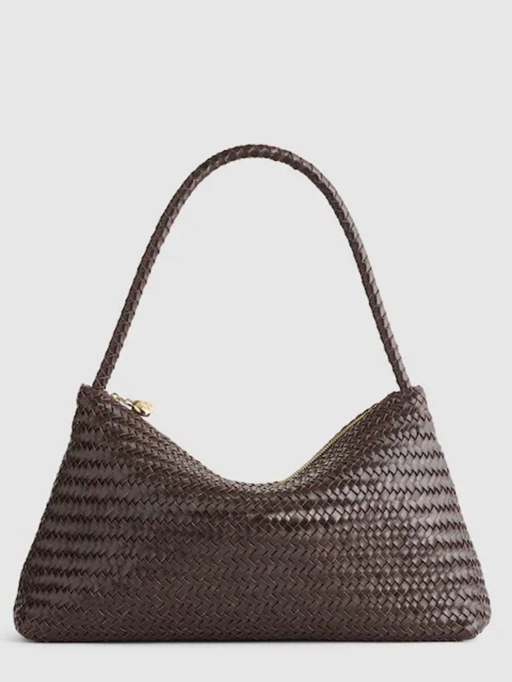 Madewell The Signature Woven Zip Top Shoulder Bag color coffee bean